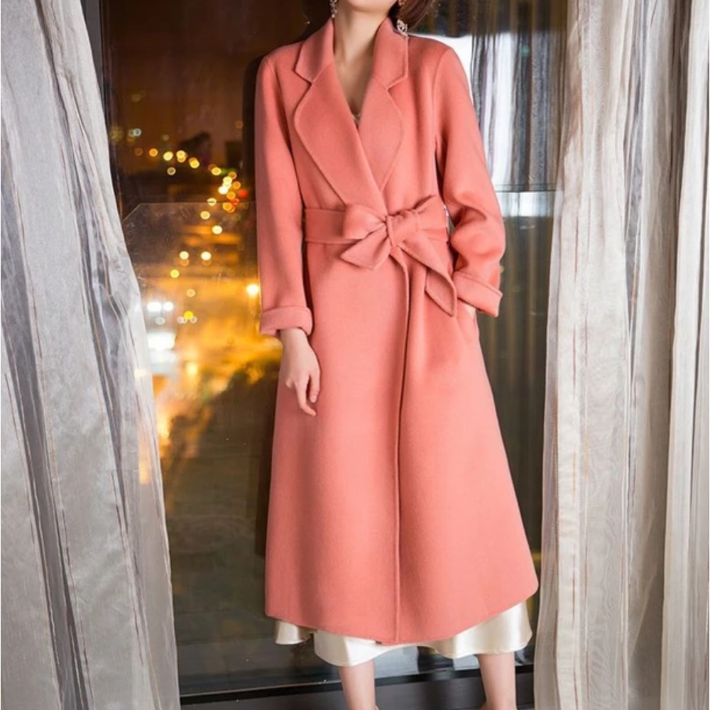 12 Made in France Beautiful Wrap Belted Coat - Picture 1 of 3